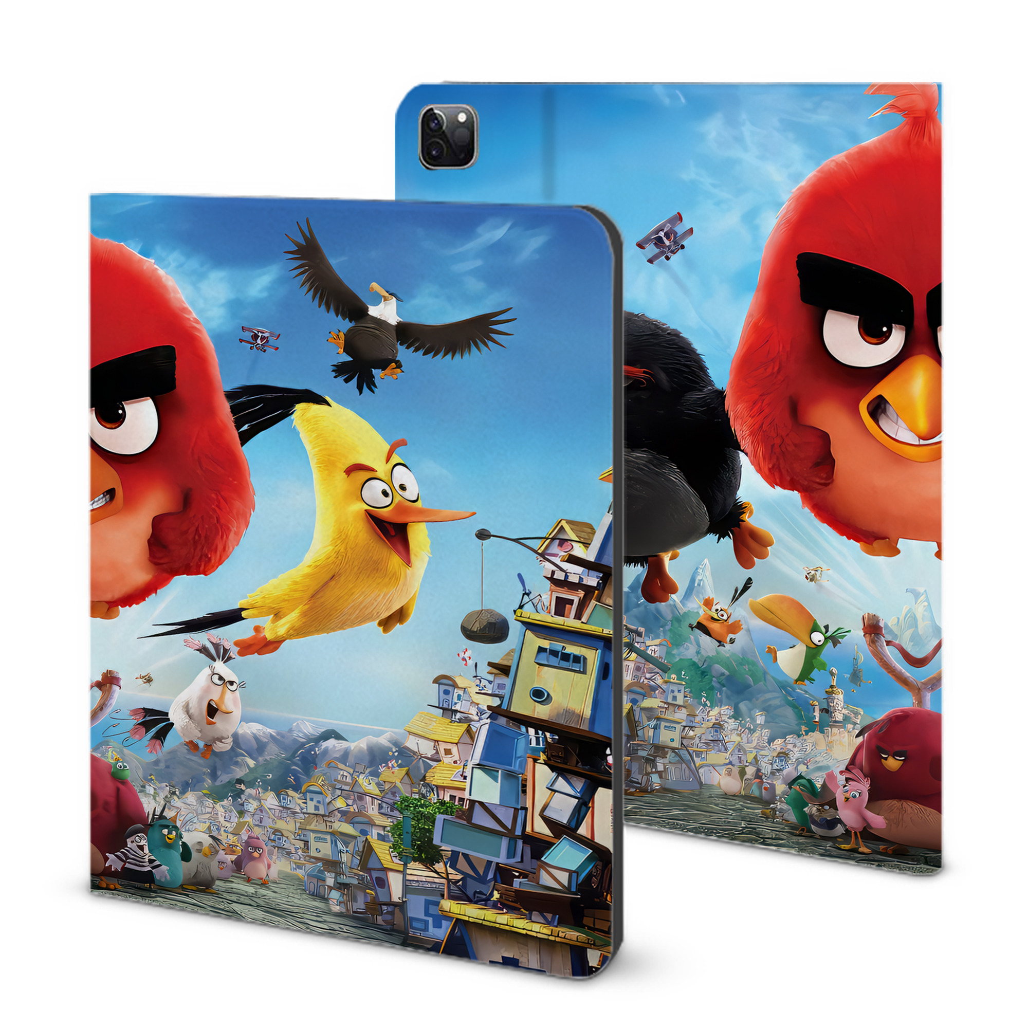 （画像用） Angry Birds アングリーバード IPad ケース ブック型 PUレザー TPU 耐衝撃 軽量 薄型 ペン収納なし 全面保護 IPad 各モデル対応